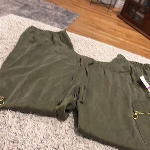 Olive‎ Green Joggers with Gold Accents